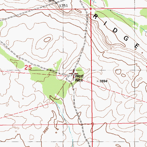 Topographic Map of West Well, NM