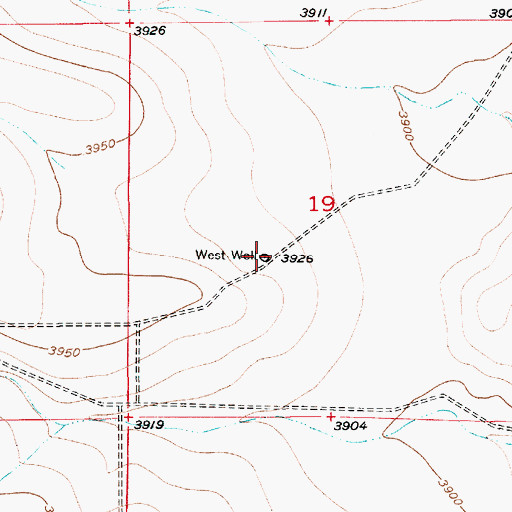 Topographic Map of West Well, NM
