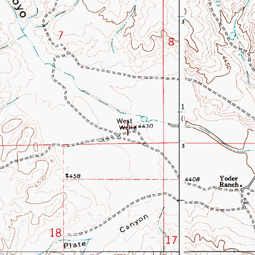 Topographic Map of West Well, NM