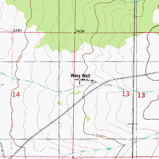 Topographic Map of West Well, NM