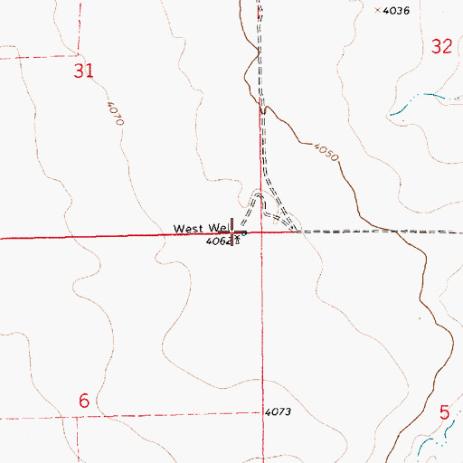 Topographic Map of West Well, NM