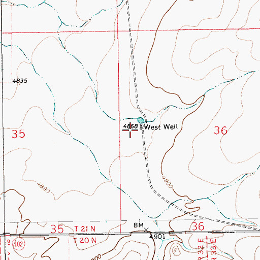 Topographic Map of West Well, NM