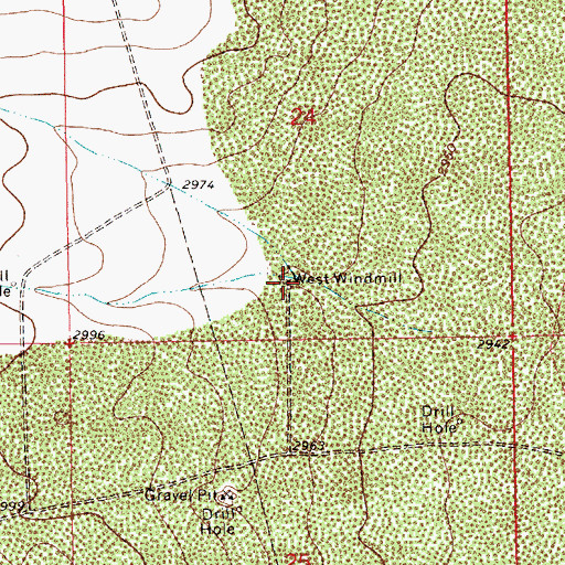 Topographic Map of West Windmill, NM