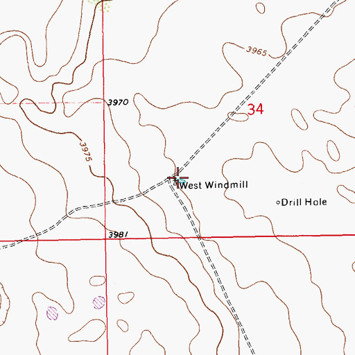 Topographic Map of West Windmill, NM