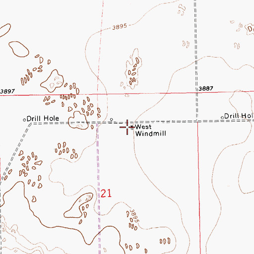 Topographic Map of West Windmill, NM