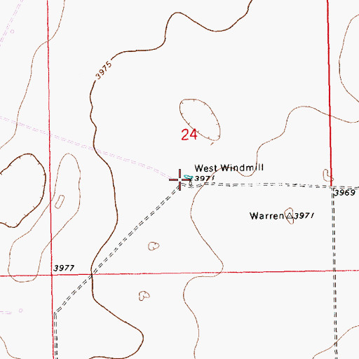 Topographic Map of West Windmill, NM