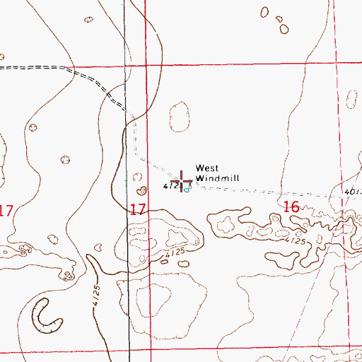 Topographic Map of West Windmill, NM