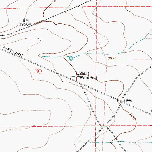 Topographic Map of West Windmill, NM