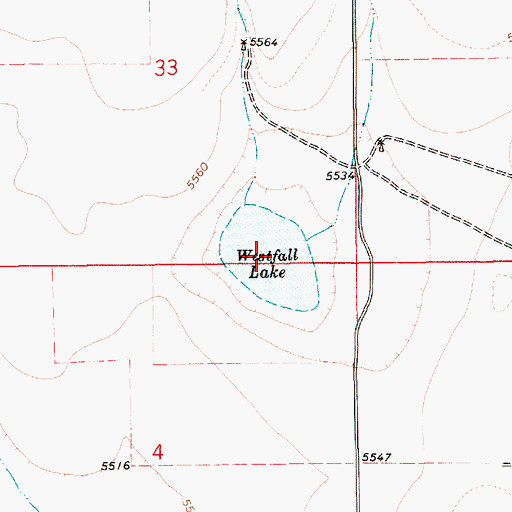 Topographic Map of Westfall Lake, NM