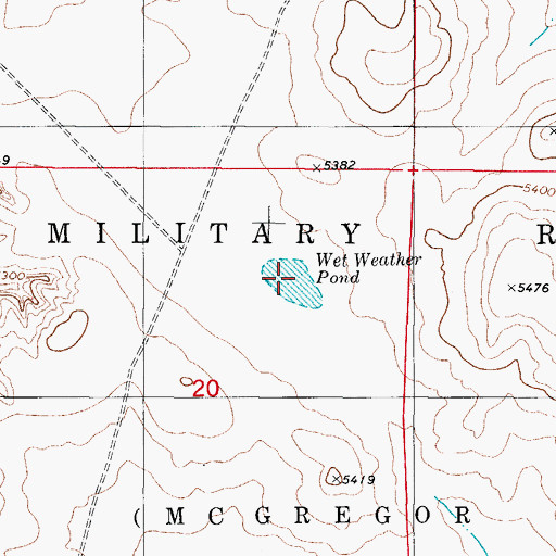 Topographic Map of Wet Weather Pond, NM