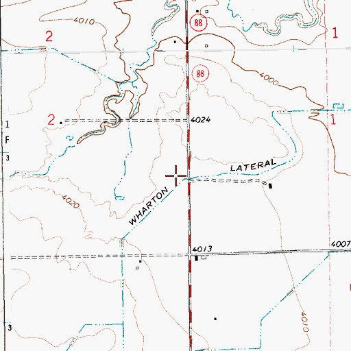 Topographic Map of Wharton Lateral, NM