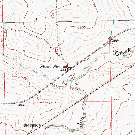 Topographic Map of Wheat Windmill, NM
