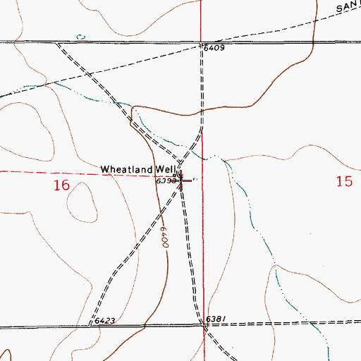 Topographic Map of Wheatland Well, NM