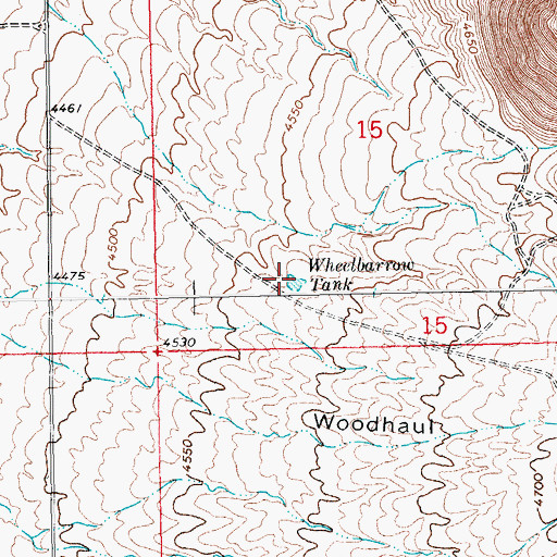 Topographic Map of Wheelbarrow Tank, NM
