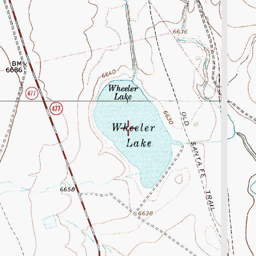 Topographic Map of Wheeler Lake, NM