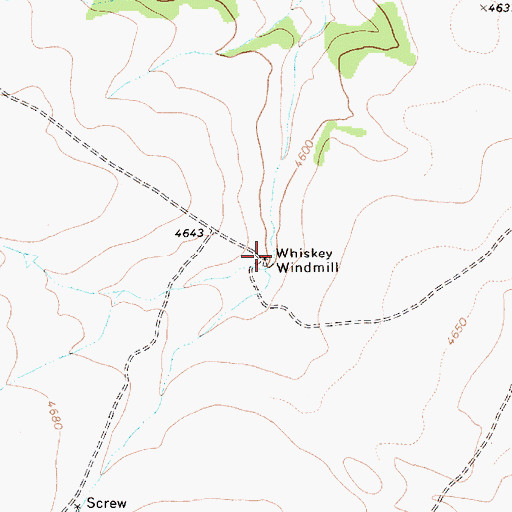Topographic Map of Whiskey Windmill, NM