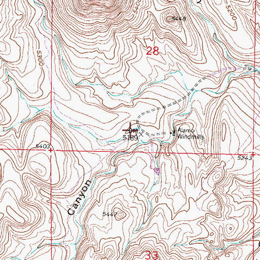 Topographic Map of White Gap Draw, NM