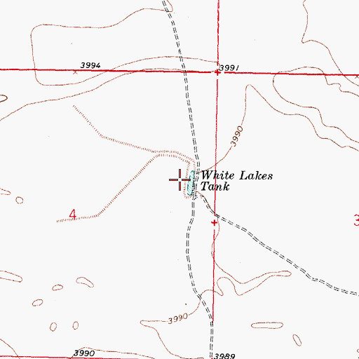 Topographic Map of White Lakes Tank, NM