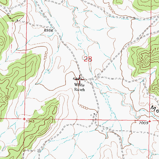 Topographic Map of White Ranch, NM