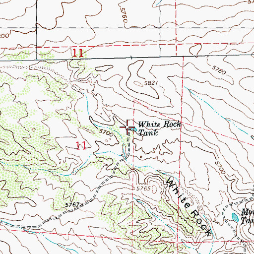 Topographic Map of White Rock Tank, NM