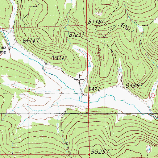 Topographic Map of White Vega, NM