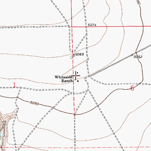 Topographic Map of Whiteside Ranch, NM