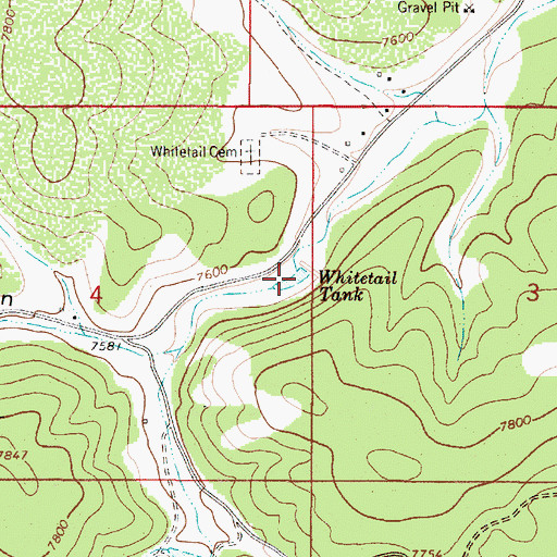 Topographic Map of Whitetail Tank, NM
