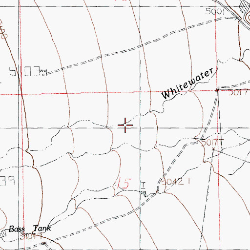 Topographic Map of Whitewater Creek, NM