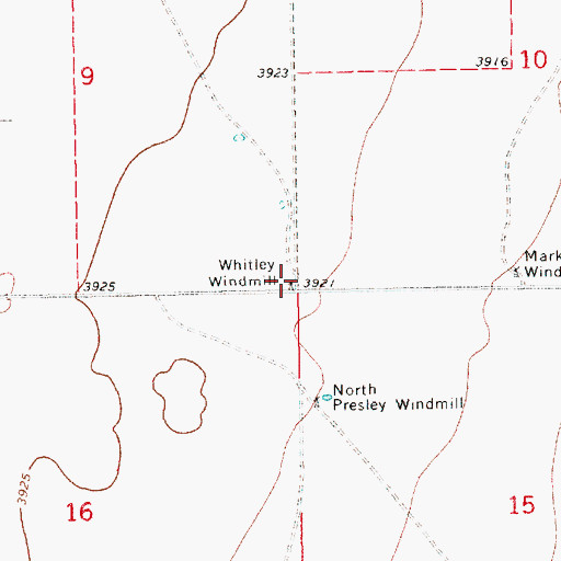 Topographic Map of Whitley Windmill, NM