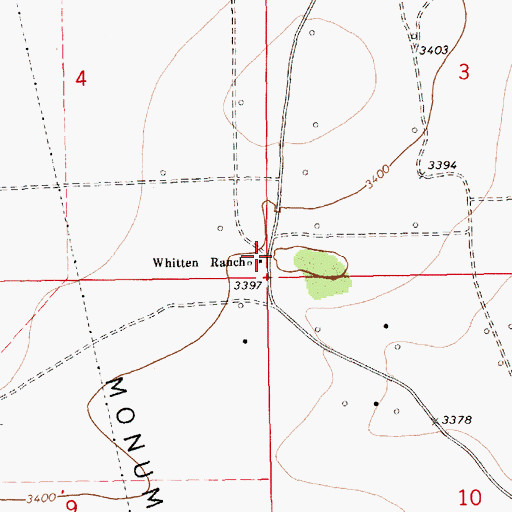 Topographic Map of Whitten Ranch, NM