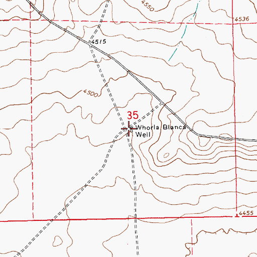 Topographic Map of Whorla Blanca Well, NM