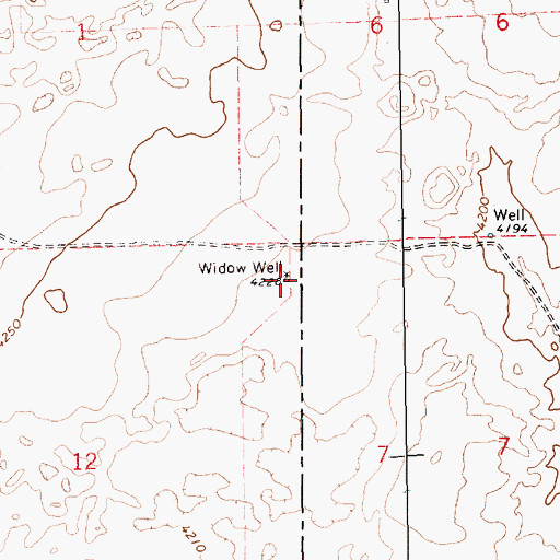 Topographic Map of Widow Well, NM