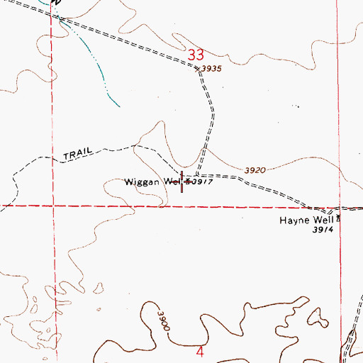Topographic Map of Wiggan Well, NM