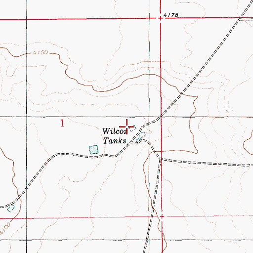 Topographic Map of Wilcox Tanks, NM