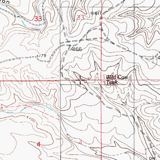 Topographic Map of Wild Cow Tank, NM