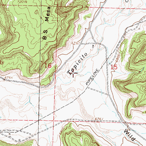 Topographic Map of Wild Horse Canyon, NM