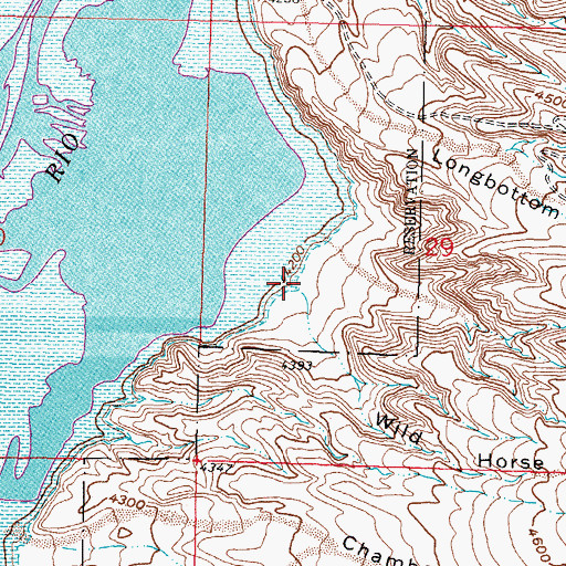 Topographic Map of Wild Horse Canyon, NM