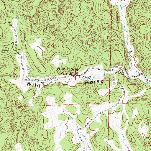 Topographic Map of Wild Horse Windmill, NM
