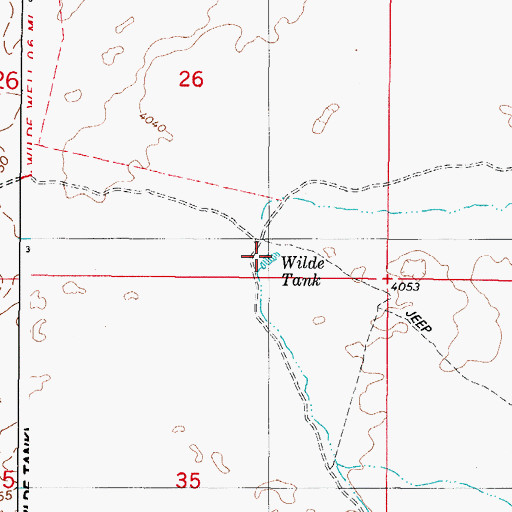 Topographic Map of Wilde Tank, NM