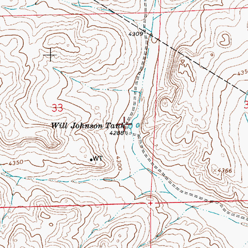 Topographic Map of Will Johnson Tank, NM