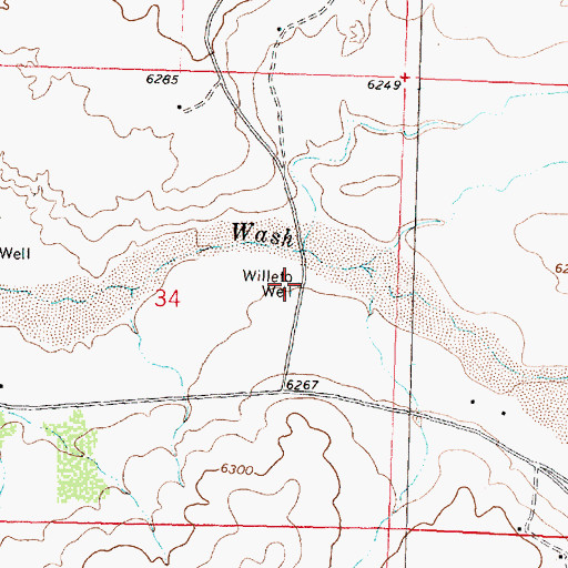 Topographic Map of Willeto Well, NM