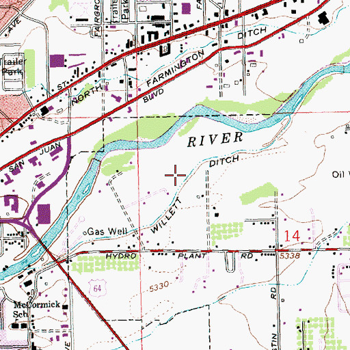 Topographic Map of Willett Ditch, NM