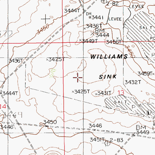 Topographic Map of Williams Sink, NM