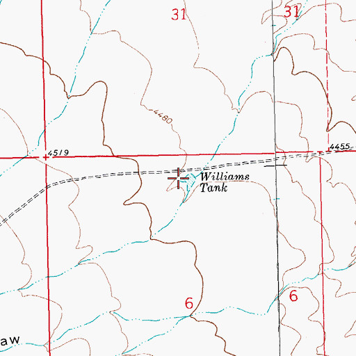Topographic Map of Williams Tank, NM