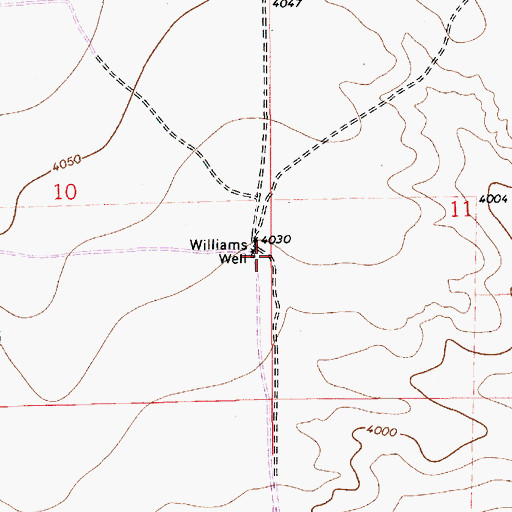 Topographic Map of Williams Well, NM