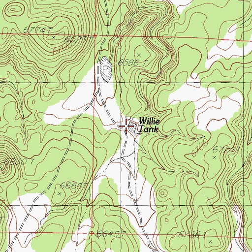 Topographic Map of Willie Tank, NM