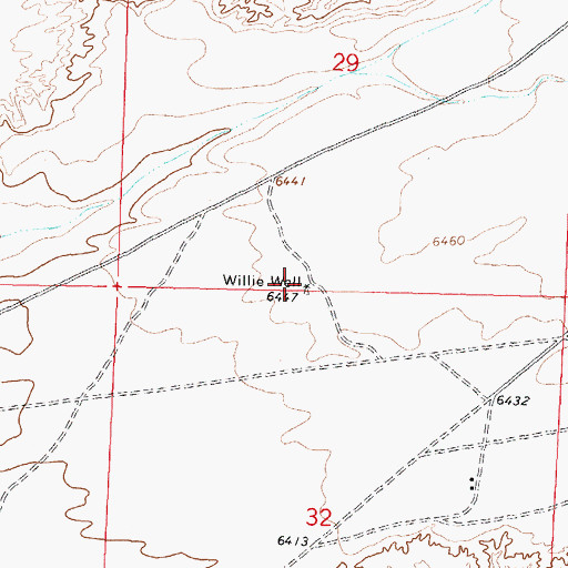Topographic Map of Willie Well, NM