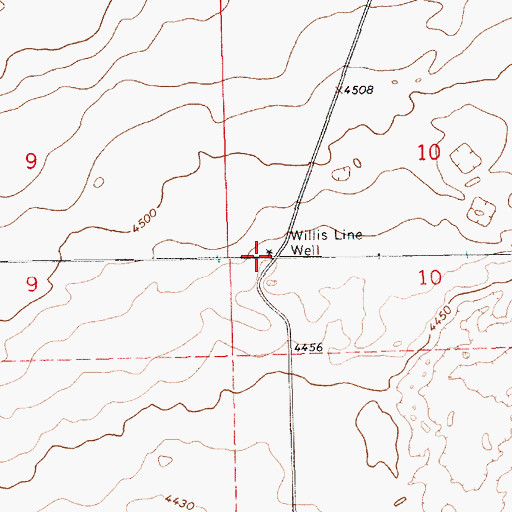 Topographic Map of Willis Line Well, NM