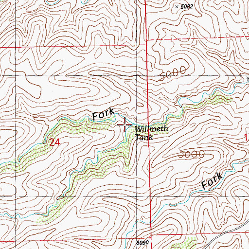 Topographic Map of Willmeth Tank, NM