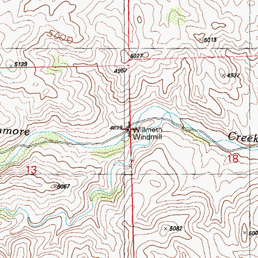 Topographic Map of Willmeth Windmill, NM